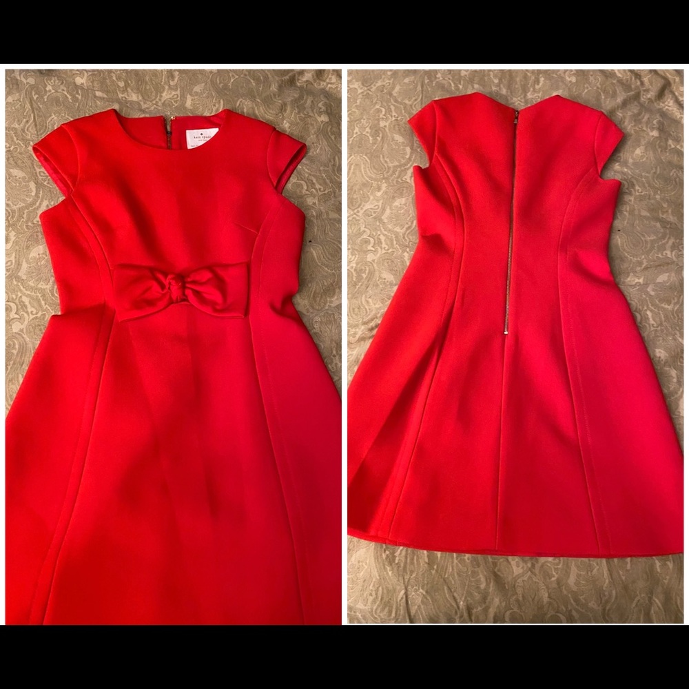 Kate Spade Red Dress with front waist bow